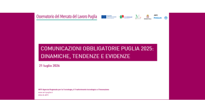 Pubblicato il report su “Analisi delle Comunicazioni Obbligatorie in Puglia – Anno 2025”