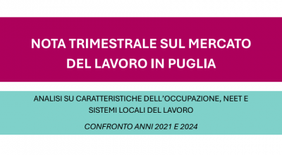 Online la nota trimestrale sul mercato del lavoro in Puglia curata da IPRES su dati ISTAT